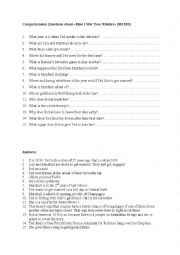 English Worksheet: Comprehension Questions about S1E1 of How I Met Your Mother