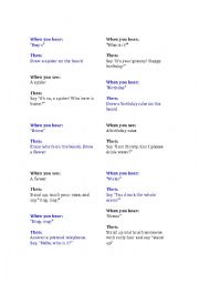 English Worksheet: Action/reaction