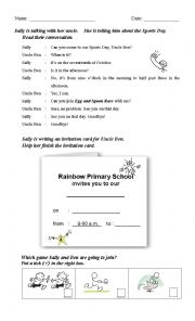 Reading Comprehension (Sports Day Invitation Card)