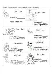 English Worksheet: COLORS - ADJECTIVES