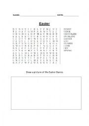 English Worksheet: Easter word search