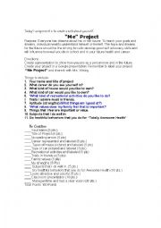 English Worksheet: Me project 