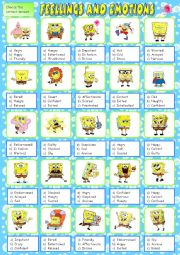 English Worksheet: feelings and emotions activity 2