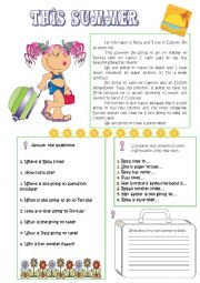 English Worksheet: This Summer- reading