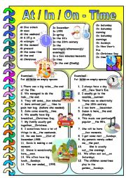 English Worksheet: At/In/On-Time