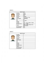 English Worksheet: Personal Information - Conversation Cards