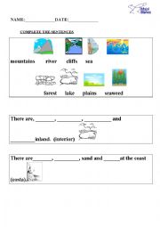 English Worksheet: inland-coast