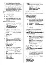 English Worksheet:  TEOG Practice Test [A2-B1 LEVEL]