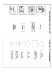 English Worksheet: greetings activity and colors