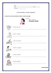 English Worksheet: Now activities