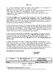 English Worksheet: End of term test 2 First Form Tunisian system