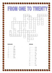 FROM 1 to 20 - crosswords