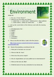 English Worksheet: Environment Ads.