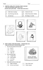 English Worksheet: Reading Comprehension (Book Cover 1)