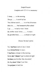 English Worksheet: Simple Present