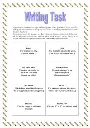 English Worksheet: Writing Task - Creative Narrative