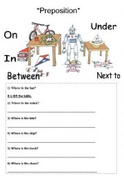 English Worksheet: Preposition