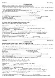 English Worksheet: An English  Quiz