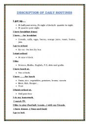 English Worksheet: Write a guided text about daily routines