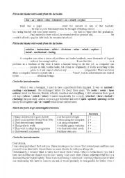 English Worksheet: Test 5 for first form pupils part 8