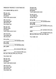 English Worksheet: Song 