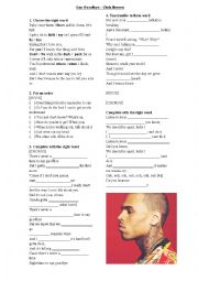 English Worksheet: Say Goodbye - Chris Brown