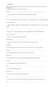 English Worksheet: paraphrasing exercises