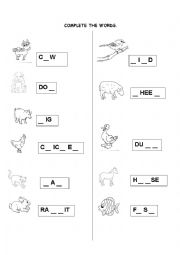 English Worksheet: Farm animals