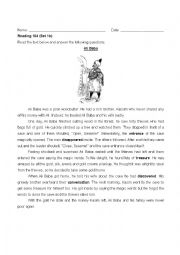 English Worksheet: ALI BABA