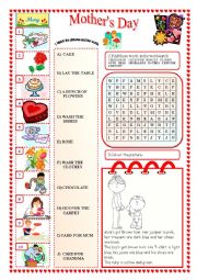 English Worksheet: Mother´s Day