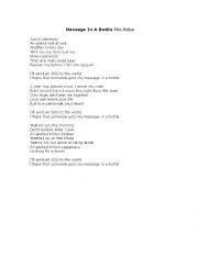 English Worksheet: Message in a Bottle