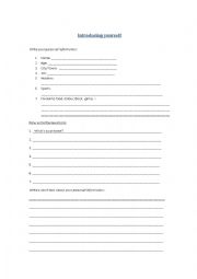 English Worksheet: Introducing yourself