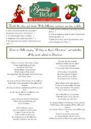 English Worksheet: Beauty and the beast - Enchanted Christmas - Part 1