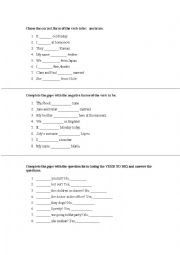 English Worksheet: Verb 