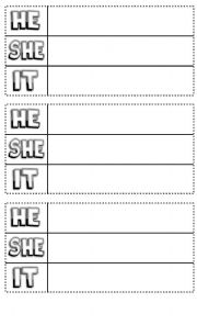 English Worksheet: HE, SHE, IT