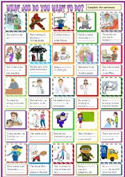 English Worksheet: Jobs in sentences