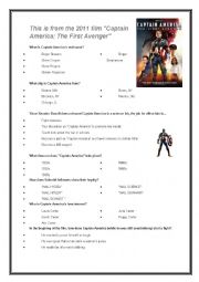 English Worksheet: captain America