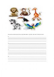 English Worksheet: description of animals