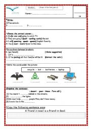 English Worksheet: Exercises