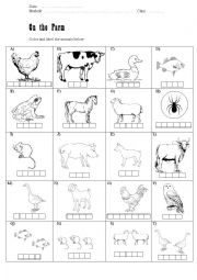 English Worksheet: On the Farm (Animals - Singular and Plural)