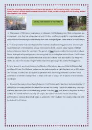 English Worksheet: 6th form Exam (forest fires)