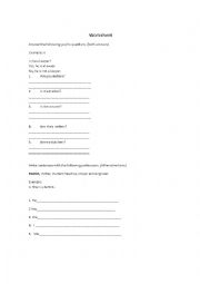 English Worksheet: Simple Present verb to be