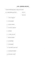 English Worksheet: To be - short answers