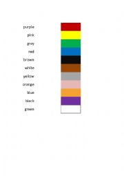 English Worksheet: Connect colors with words