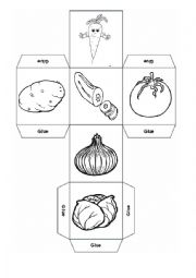 English Worksheet: Vegetable Dice