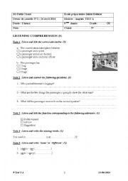 English Worksheet: 9 Test 5 A 2013-2014