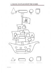 shapes and colours in a pirate ship