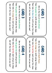 English Worksheet: SUBWAY DIRECTION GAME