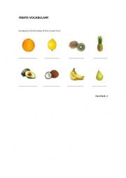 Fruits Vocabulary