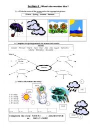 English Worksheet: section4-whats the weather like 